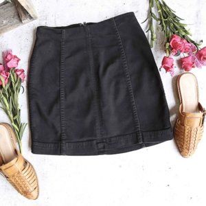Free People - Modern Black Mini Denim Skirt Size 4